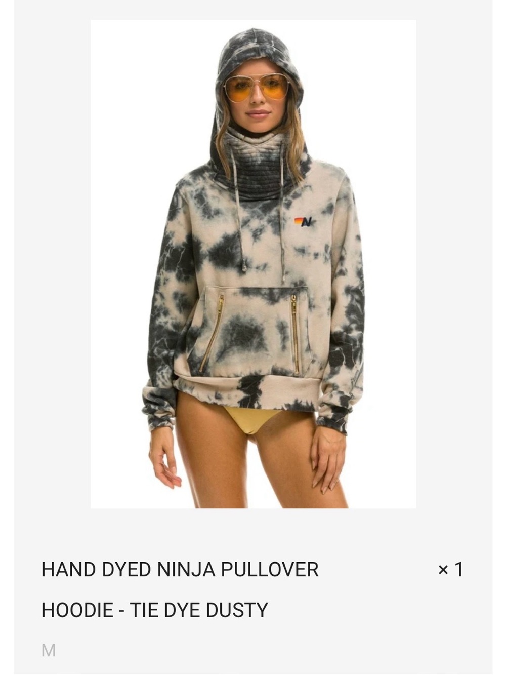 Aviator Nation Tie Dye Dusty Ninja Pullover Hoodie - Picture 6 of 6